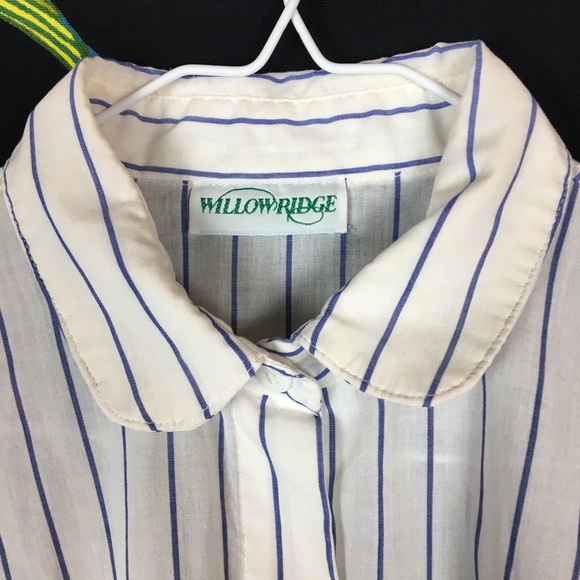 VINTAGE / Pin Stripe Peter Pan Collar Blouse - Picture 3 of 5